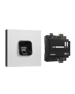 ekey sLine Fingerprintset in Schwarz für Siedle Vario Silber-Metallic